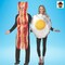 Bacon Slice and Fried Eggs Couples Costume Set Food Tunics Funny Breakfast Halloween Outfit